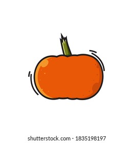 Orange pumpkin, with a modern flat design style