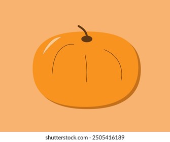 orange pumpkin on beige background