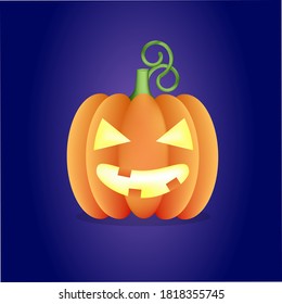 orange pumpkin on purple background