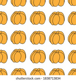 Orange pumpkin on a transparent background, halloween, background, texture, backdrop, pattern