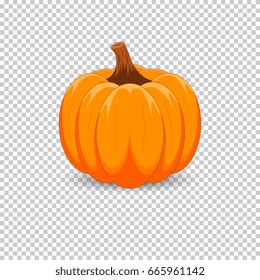 Orange pumpkin on a transparent background