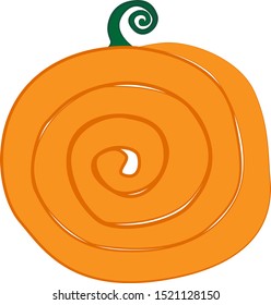Orange pumpkin on white background. Vector illustration.