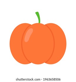 Orange pumpkin on white background. Halloween. Cartoon, card, texture, fabric. Kid's illustration. Vector eps 10