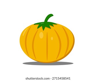 calabaza naranja sobre un fondo blanco,