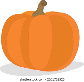 Orange pumpkin. Single element. Harvest, Halloween. Flat style. Vector.