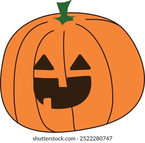 orange pumpkin smile face on halloween
