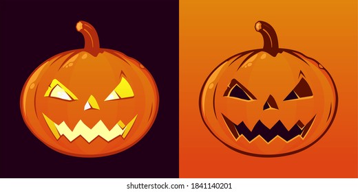 Orange Pumpkin With Smile For Your Design For The Holiday Halloween