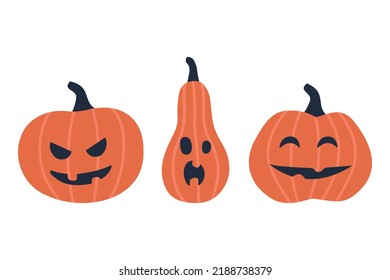 Orange pumpkin with a smile for your Halloween design.