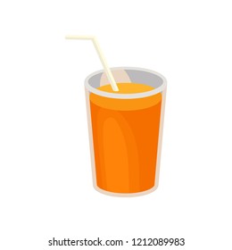 Orange pumpkin smoothie, healthy organic food vector Illustration on a white background