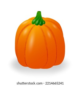 Orange Pumpkin With Stem. Isolated On A White Background. Vector Illustration.