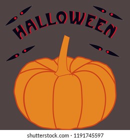 Orange pumpkin vector for Halloween