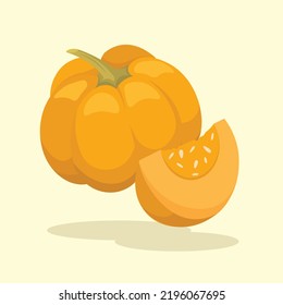 Orange Pumpkin-Vektorgrafik 3 | Flaches Design einzeln | Halloween | Thanksgiving