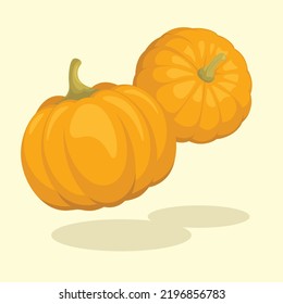Orange Pumpkin-Vektorgrafik 7 | Flaches Design einzeln | Halloween | Thanksgiving | Küchenzutaten