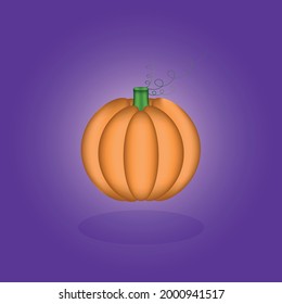 Orange pumpkin vector illustration. Autumn halloween pumpkin