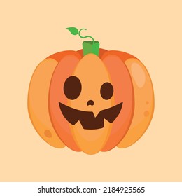 Ilustración vectorial de calabaza naranja. Calabaza de halloween de otoño, icono gráfico vegetal o huella. Pictograma de cosecha de granjas del día de Acción de Gracias, cierre de calabazas, verduras