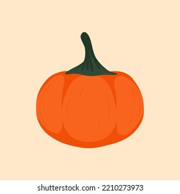 Orange Pumpkin Vektorgrafik. HerbstHalloween Kürbis, Icon Graphic.