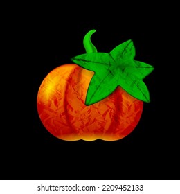 Orange pumpkin. Vector object for halloween design. Vector illustration