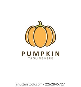 Orange Pumpkin Gemüse Logo Symbol. Vektorgrafik-Flachdesign.