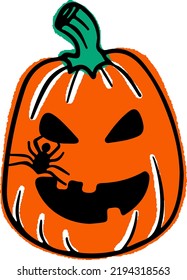 Orange pumpkins with smiles for your design for the holiday. Happy Halloween Vector illustration.