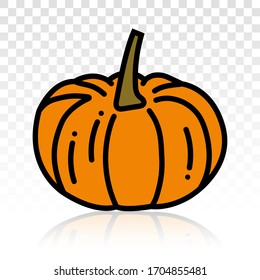 Orange pumpkins vector flat icon on transparent background