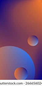 Orange Purple Abstract background with circles and gradients Style