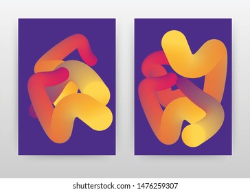 Orange purple abstract lines design for annual report, brochure, flyer, leaflet, poster. Liquid gradient background. Abstract A4 brochure template. Vector illustration.