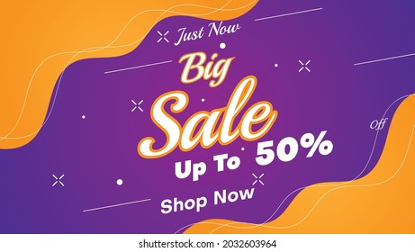 orange and purple background with abstract shapes. sale banner design with purple and orange background