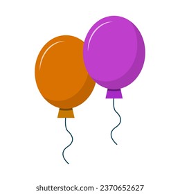 Globos naranja y morado. Vector.