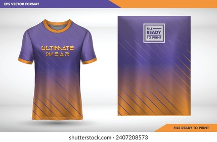 orange and purple color line gradation badminton design Background mockup for sports jerseys, racing jerseys, game jerseys, running jerseys,