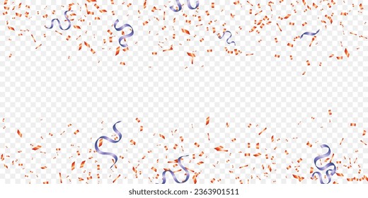 orange and purple confetti for celebration, event, birthday, halloween party background vector illustration. luxury