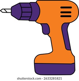 Orange and purple electric drill