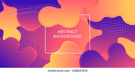 Orange and purple elements with fluid gradient. Dynamic style banner design. Creative illustration for poster, web, landing, page, cover, ad, greeting, card, promotion.