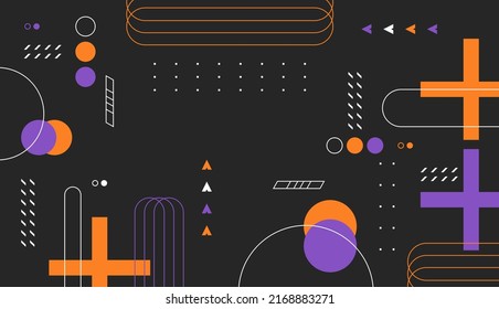 Vector de fondo abstracto geométrico naranja y púrpura