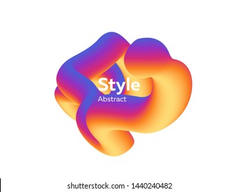Orange and purple flowing liquid shape. Dynamical colored forms and line. Template for design of logo, flyer. Vector illustration can be used for advertising, marketing, presentation