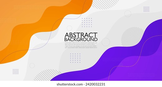 Orange and purple geometric business banner design. creative banner design with wave shapes and lines for template. Simple horizontal banner. Eps10 vector