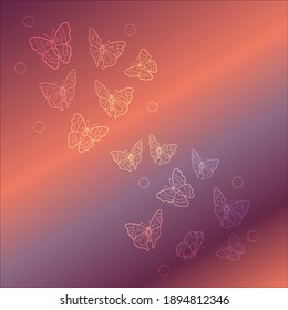 Orange purple gradient background with butterfly image