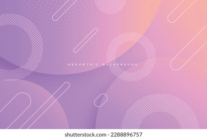 Fondo de forma geométrica del círculo de degradado naranja y púrpura
