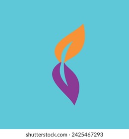 Orangefarbene und violette Blätter, die in der Luft schweben