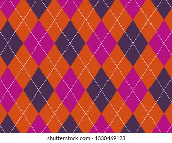 Orange, Purple and Pink Argyle Banner