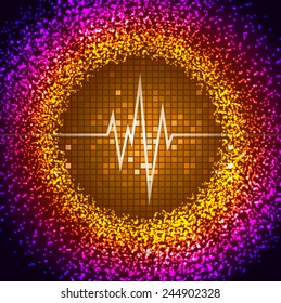 orange purple pulse Light Abstract Technology background for computer graphic website and internet.