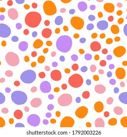 Orange, purple, red, blue. Abstract seamless pattern in vintage style. Artistic wallpaper abstract background. Modern graphic element