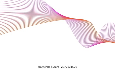 orange purple red magenta yellow tech wavy lines gradient background vector illustration