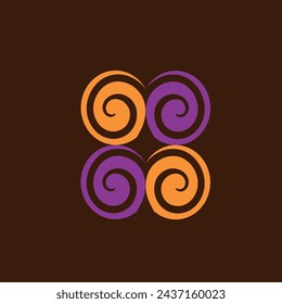 orange and purple rotating circles in front of the background