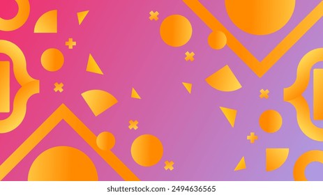 Orange purple violet and blue vector minimalist simple abstract geometric background