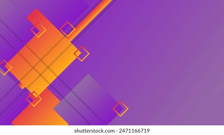 Orange and purple violet gradient abstract background with geometric shape