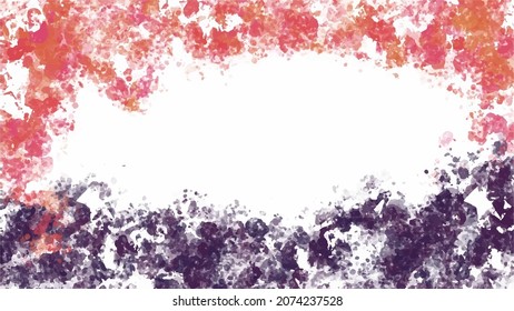 Orange and purple watercolor background for your design, watercolor background concept, vector.