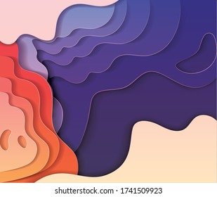 Orangefarbener und lila Hintergrund, abstrakte Textur Kunst und Tapete Thema Vector Illustration