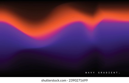 Orange and purple wavy gradient mesh background. Fluid and liquid color gradation backdrop design. Smooth contemporary background for poster, banner, presentation, or catalog.
