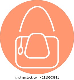 Orange Purse, Illustration, Vector On A White Background.