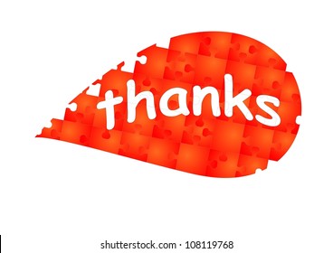 orange puzzle in the form of droplets from the text to design isolated on white background